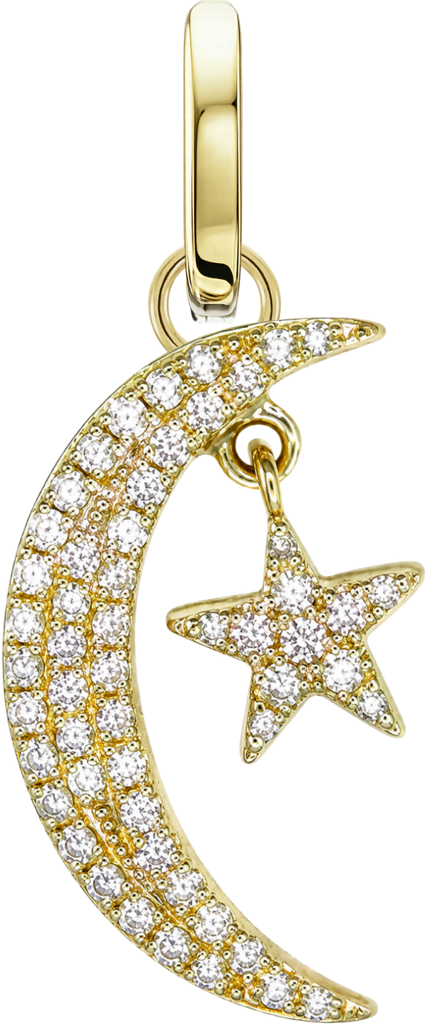 Starlit Crescent Charm