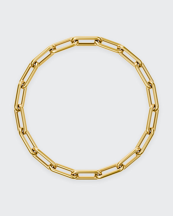 Paperclip Chain Bracelet in 14K yellow gold