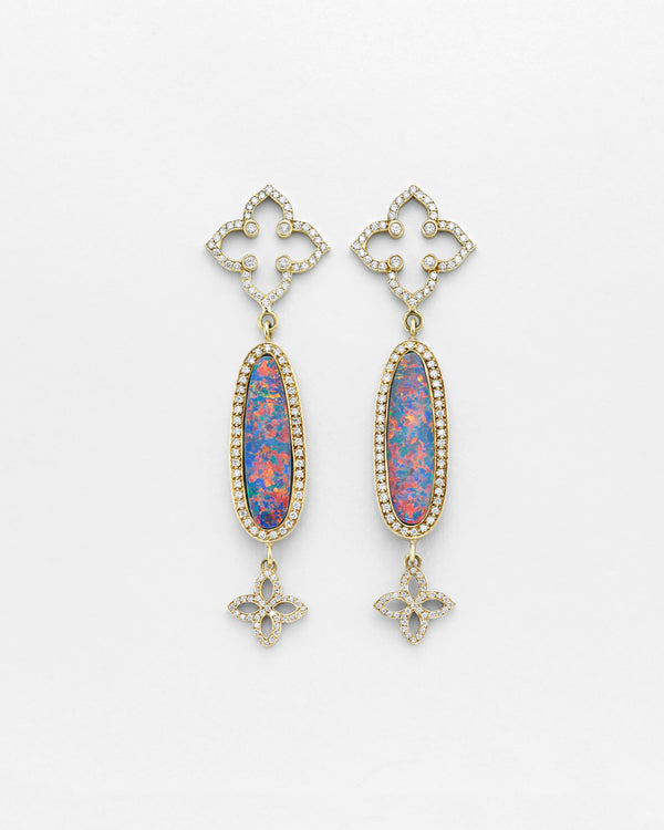 La Crème Opal Oval Earrings