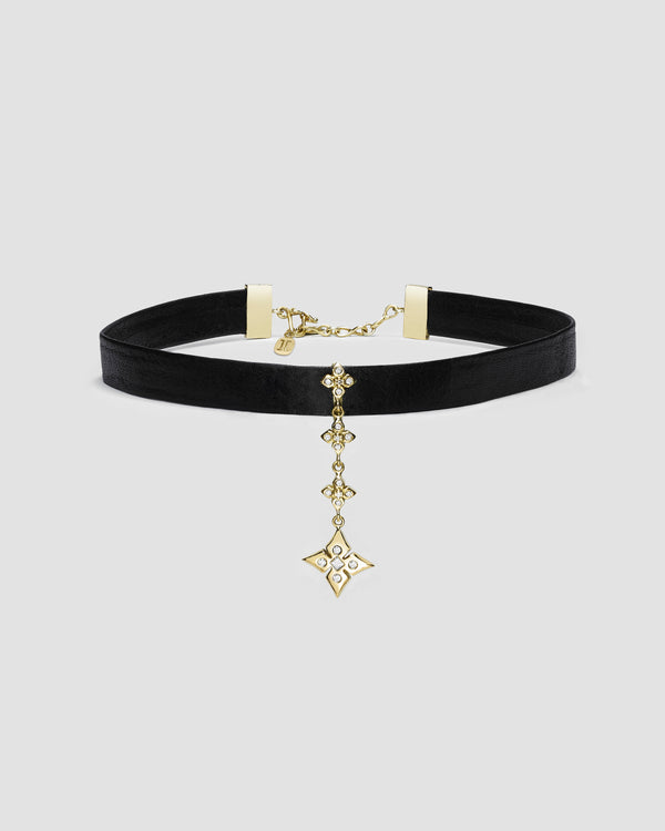 Black Butter Pointed Petal Jumbo Clover Choker
