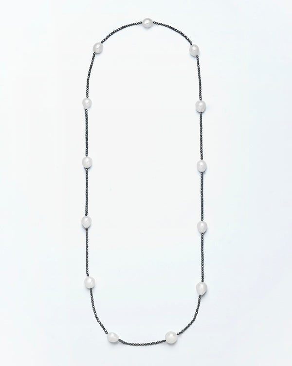 Strung Out South Sea & Charcoal Diamond Necklace