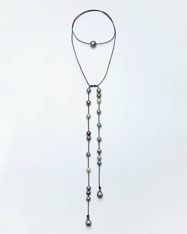 Black Butter Tahitian Pearl Lariat