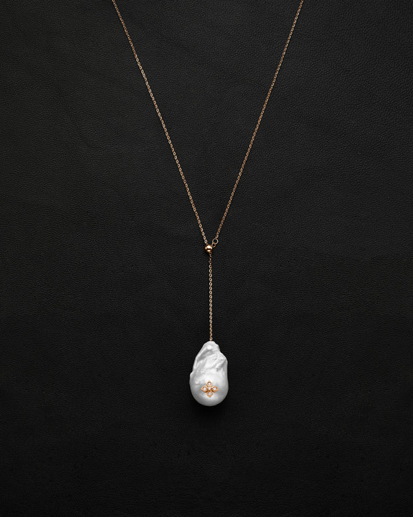 Ball & Chain Baroque Clover Inlay Necklace