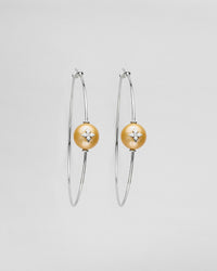 GOLDEN HULA CLOVER INLAY PEARL EARRINGS