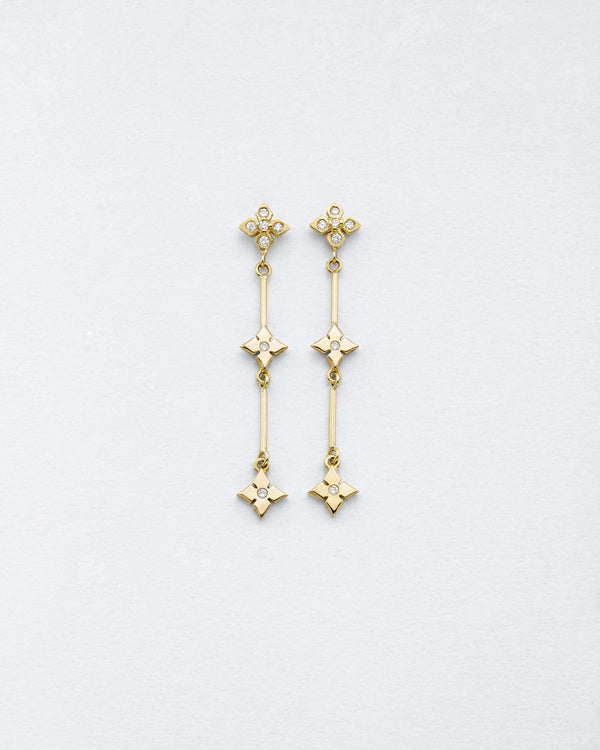 Drop Dead Pointed Petal Clover Earrings