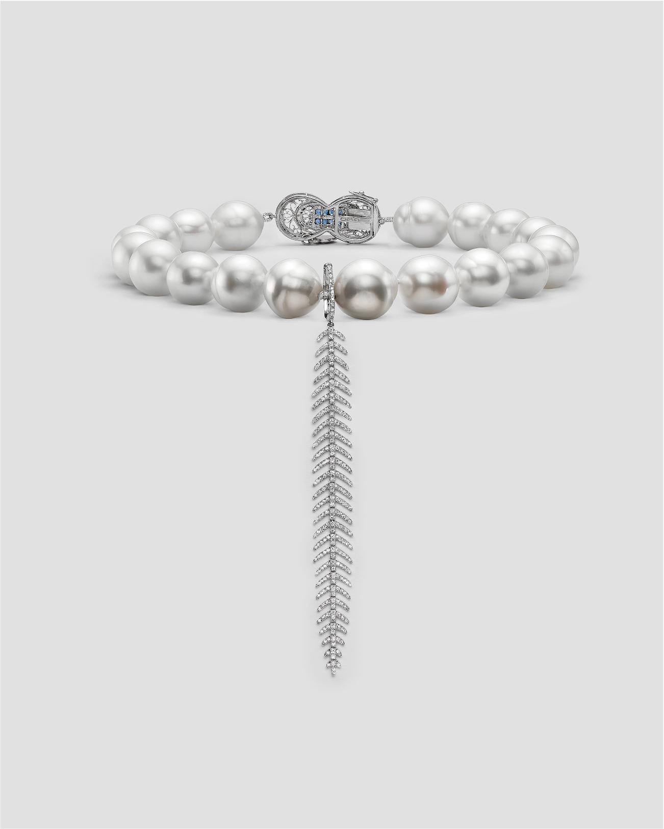 ELOISE SOUTH SEA PEARL FINE FEATHER NECKLACE