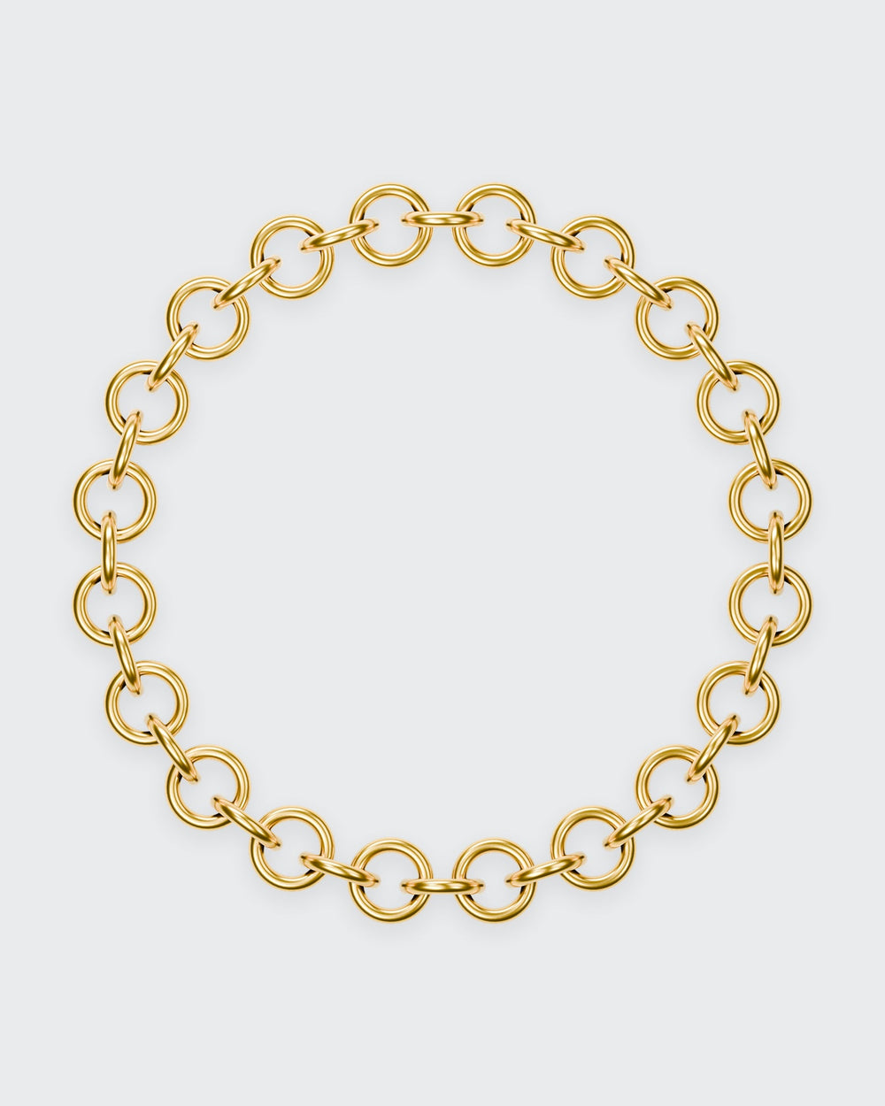 Circle chain bracelet in solid yellow gold