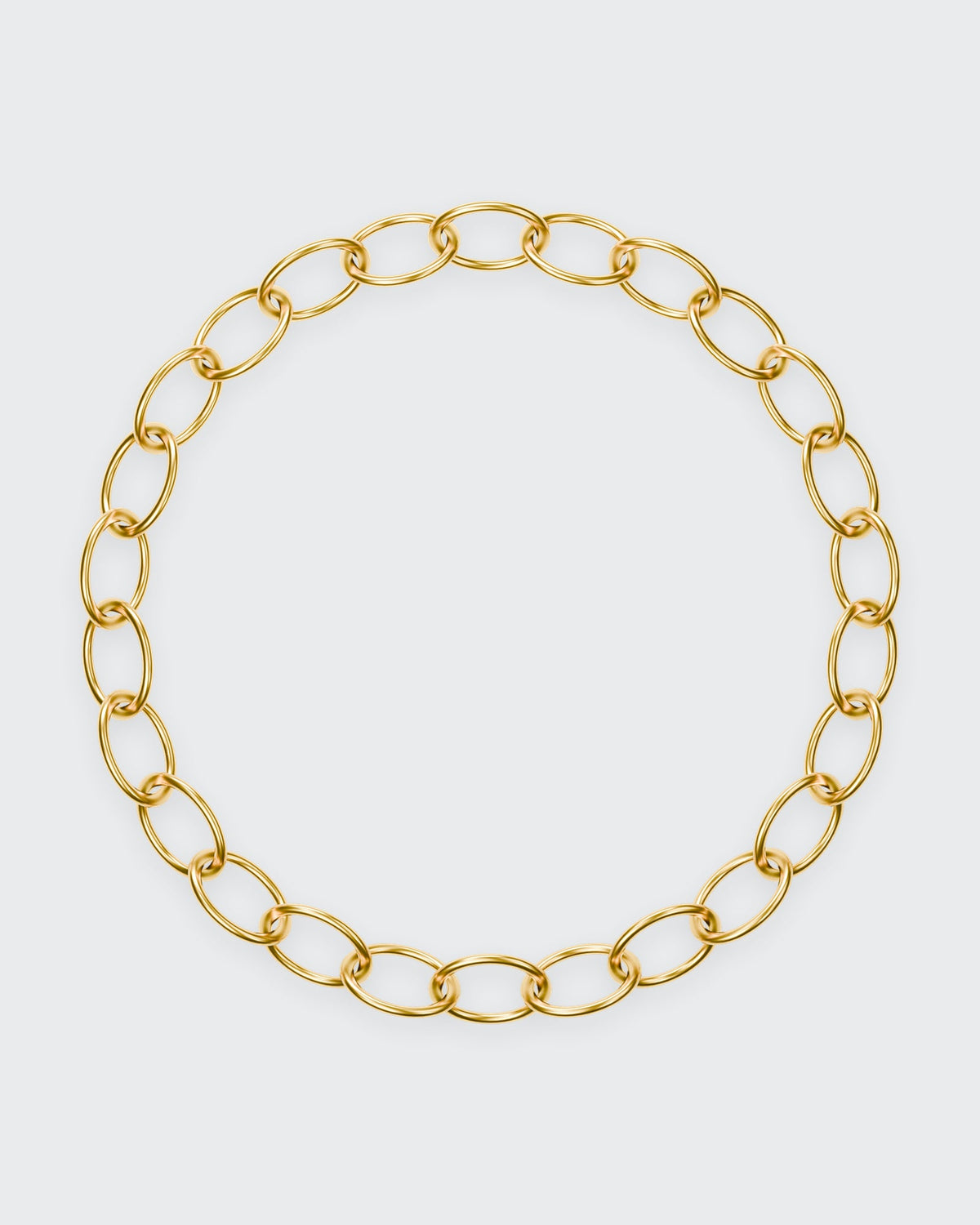 Oval chain bracelet in solid yellow gold