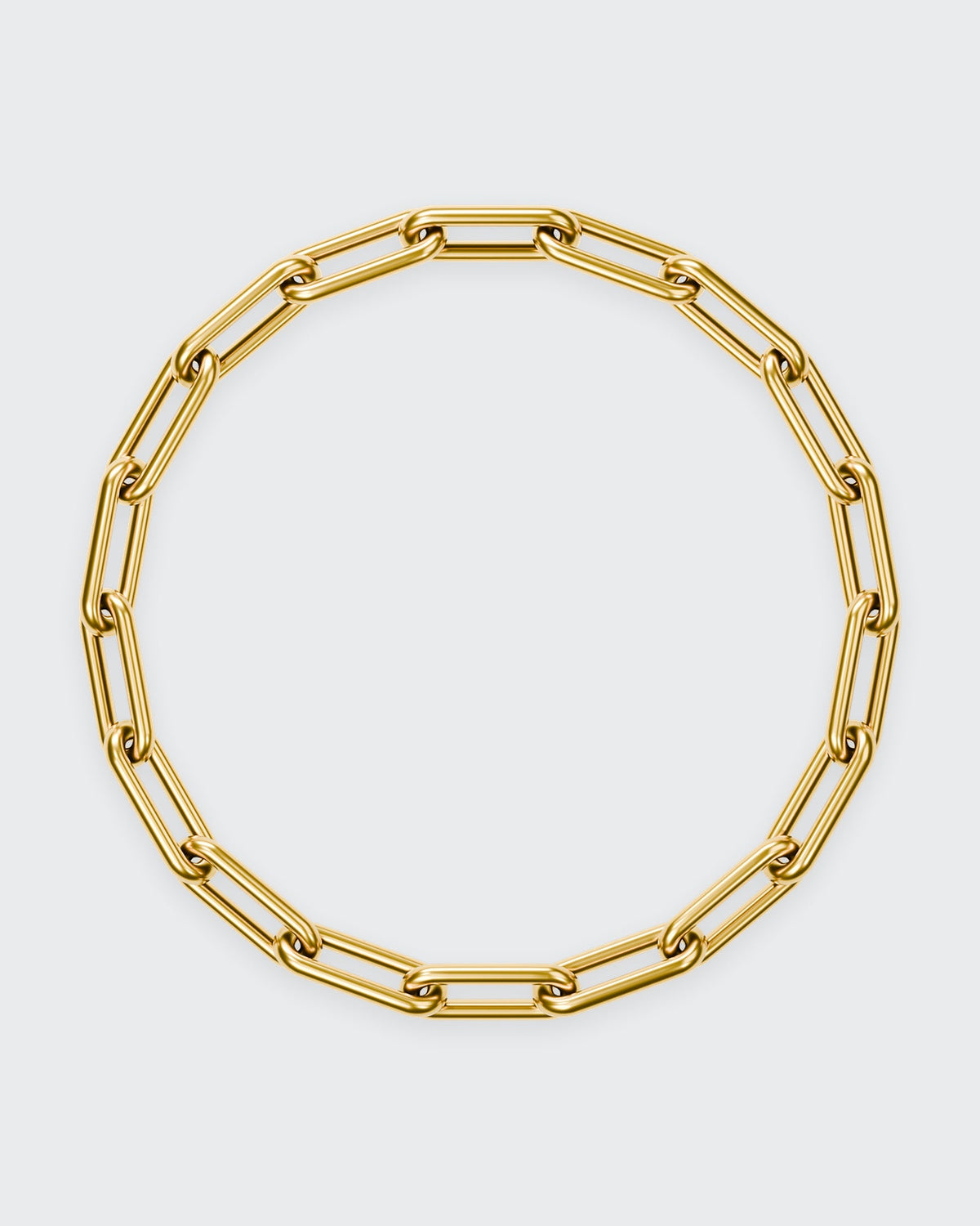 Paperclip chain bracelet in solid yellow gold