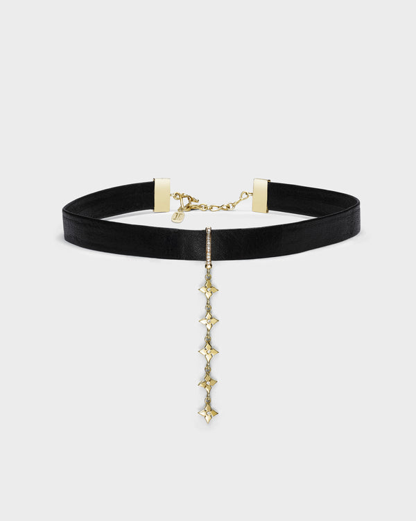 Black Butter Stacked Clover Choker