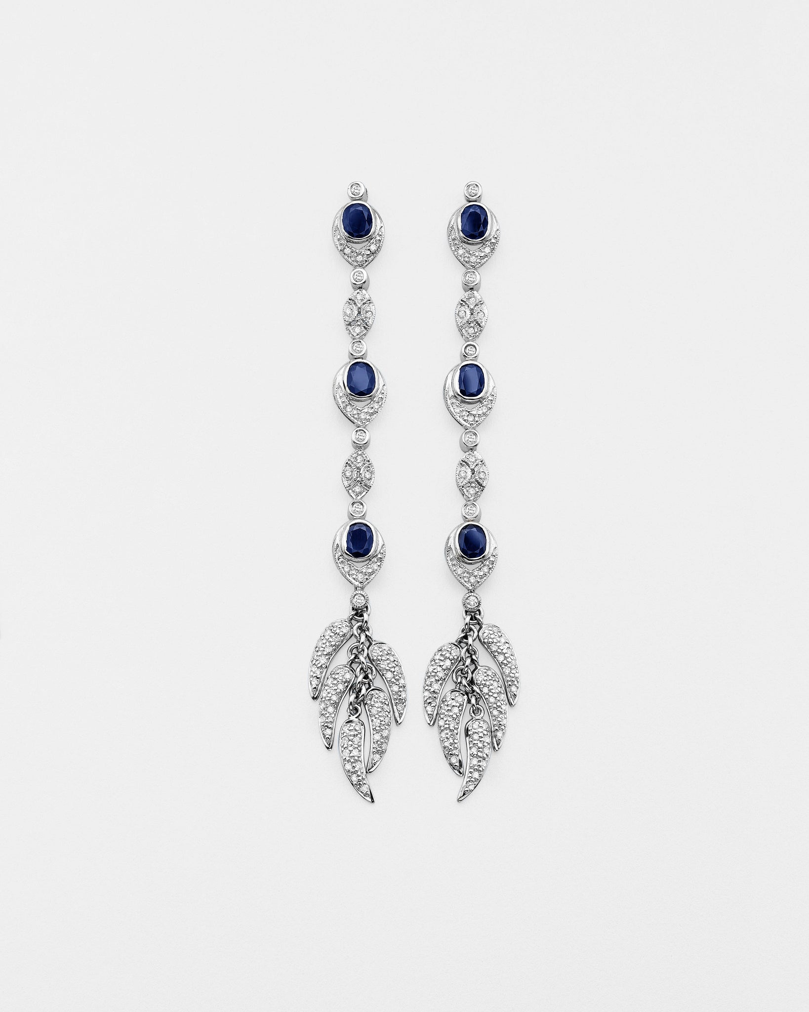 Sapphire Leaf Earrings
