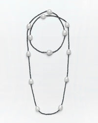 Strung Out South Sea & Charcoal Diamond Necklace