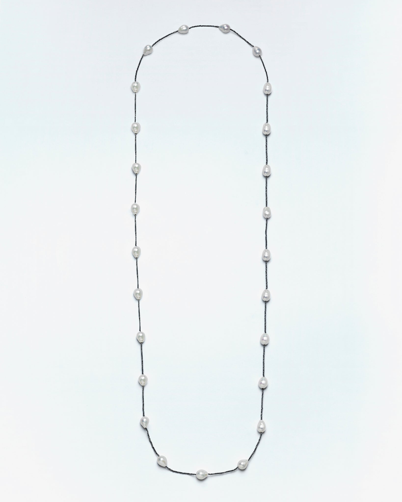 Strung Out  South Sea & Charcoal Diamond Long Necklace