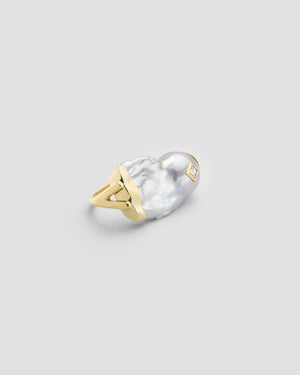 BAROQUE PEARL KNOCK OUT DOUBLE RING