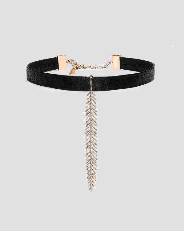 Black Butter Fine Feather Choker