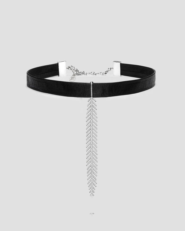 Black Butter Fine Feather Choker