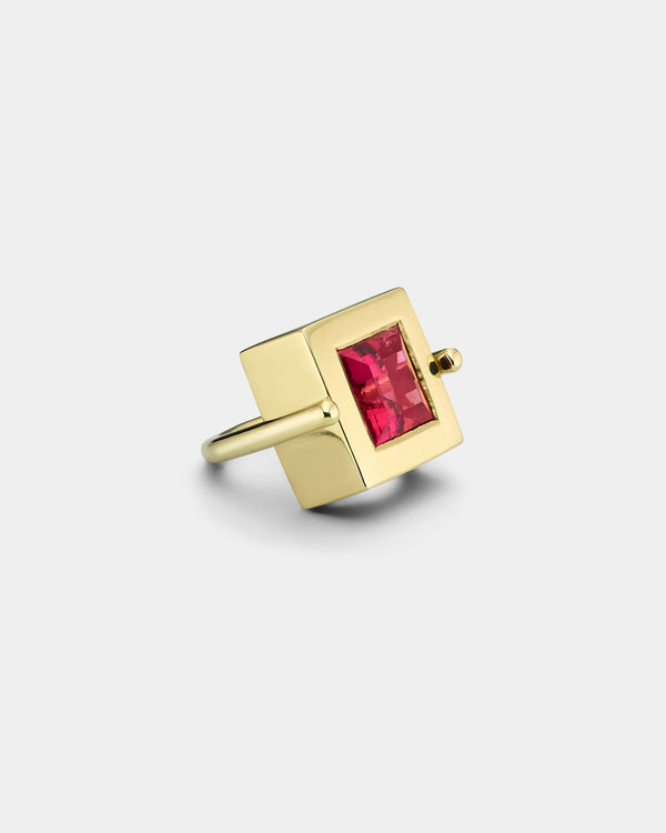 La Crème Watermelon Princess Cut Cocktail Ring