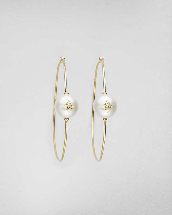 HULA CLOVER INLAY PEARL EARRINGS