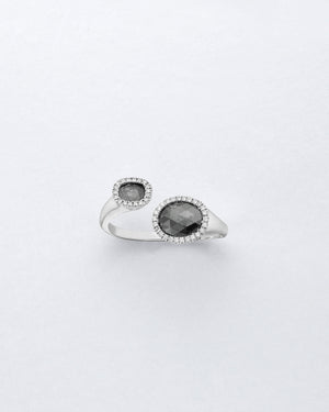 Duet Double Charcoal Diamond Ring