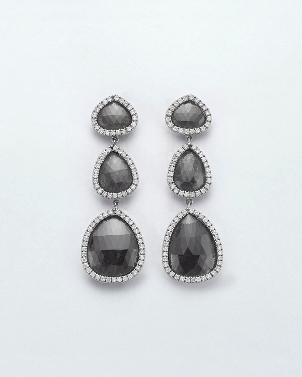 La Crème Charcoal Diamond Earrings