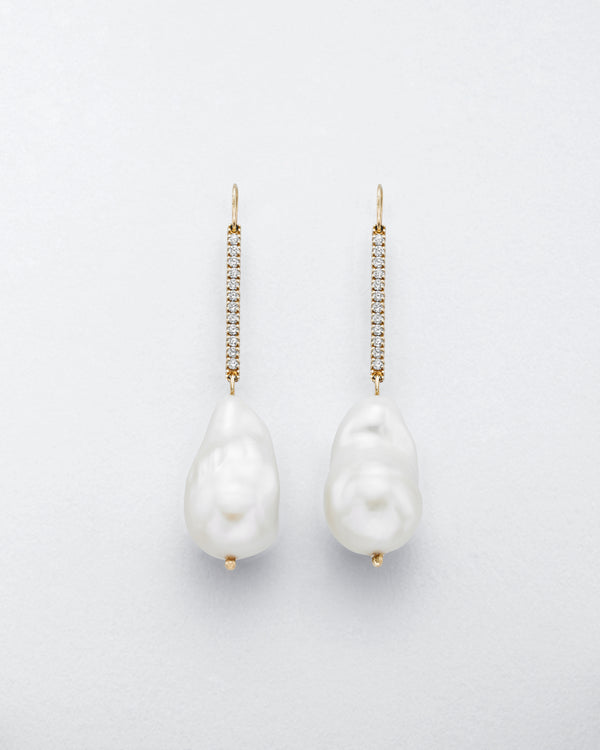 Petite Baroque Diamond T-Drop Earrings