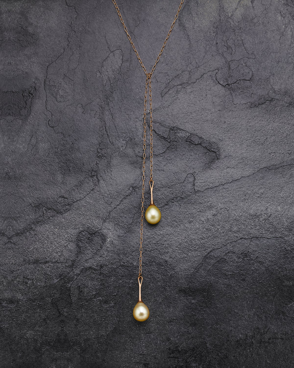 Split Ends Pearl Drop Lariat