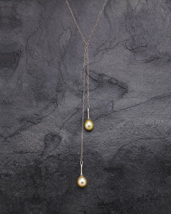 Split Ends Pearl Drop Lariat