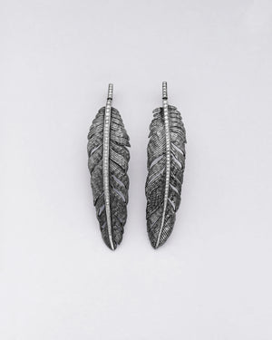 Structured Diamond Feather Earrings