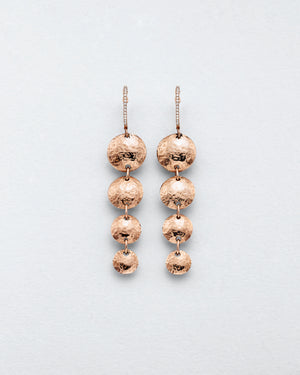 Cascading Hammered Disc Earrings