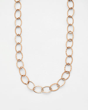 Circle Softly Hammered Chain Necklace