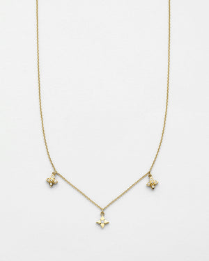 Chain Reaction Clover Pointed Petal Trio Necklace