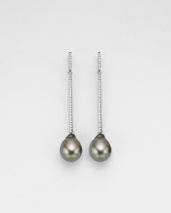 TAHITIAN DIAMOND T-DROP EARRINGS