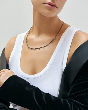 Strung Out Black Triangle Necklace