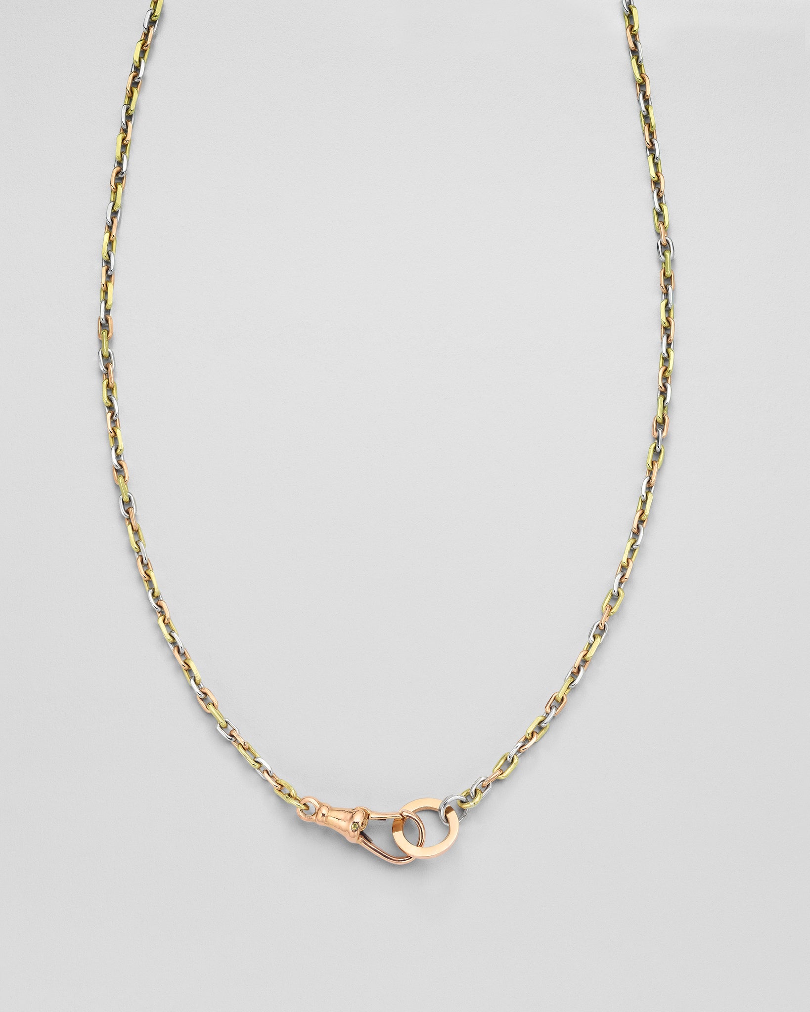 Tri-Color Petite Cable Chain Necklace