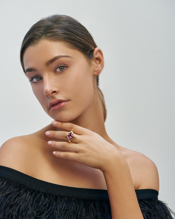 La Crème Pink Tourmaline Cocktail Ring