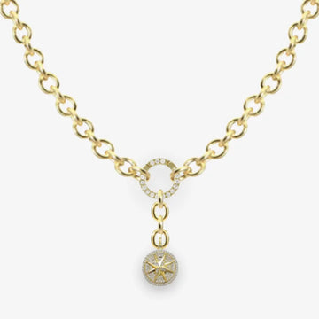 Circle chain, pavé Magic Middle, lariat: North Star Medallion